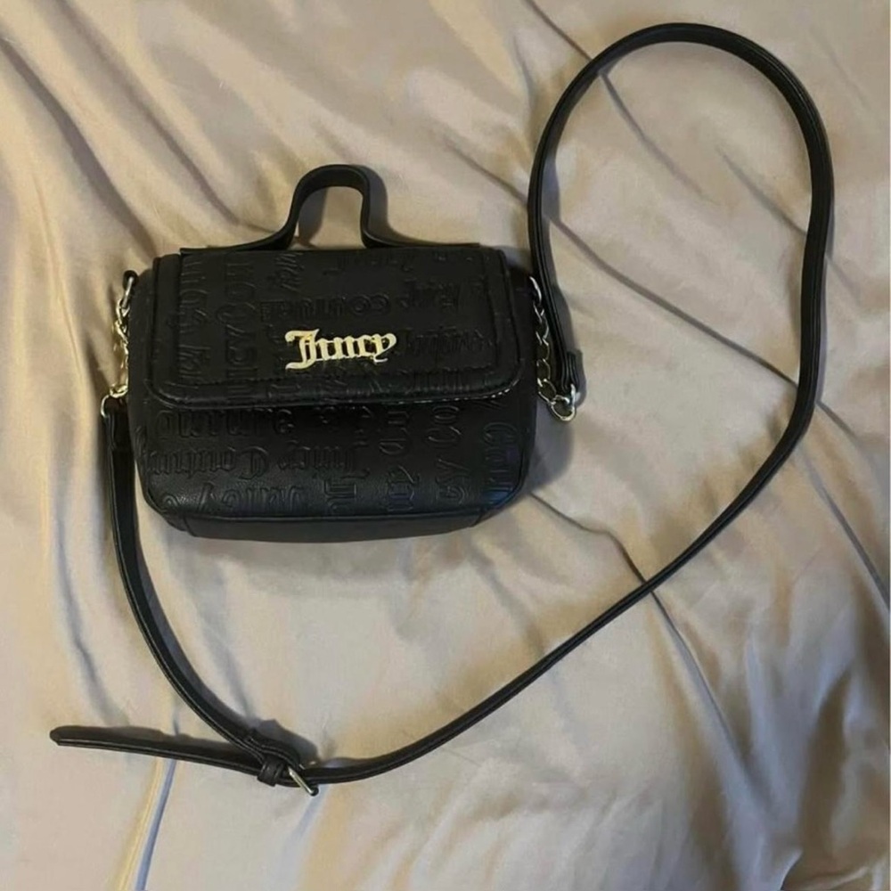 Juicy Couture Embossed Black Crossbody Bag